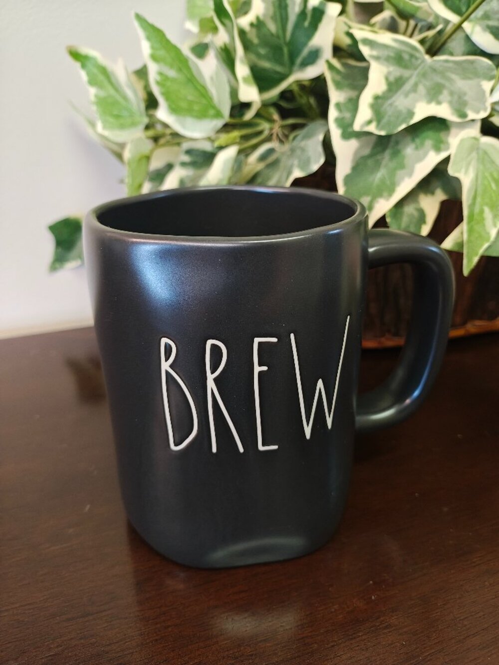 Rae Dunn BREW Ceramic Coffee Mug Artisan Collection Black White